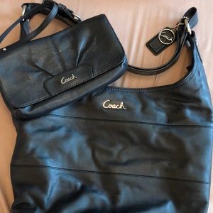 Coach shoulder bag and matching wristlet set
